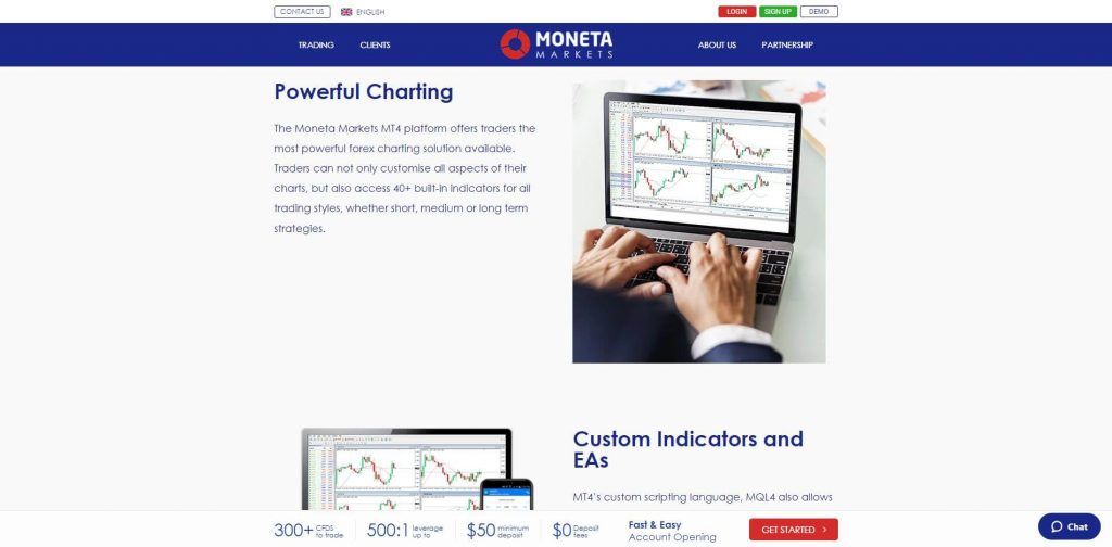 moneta markets mt4 features