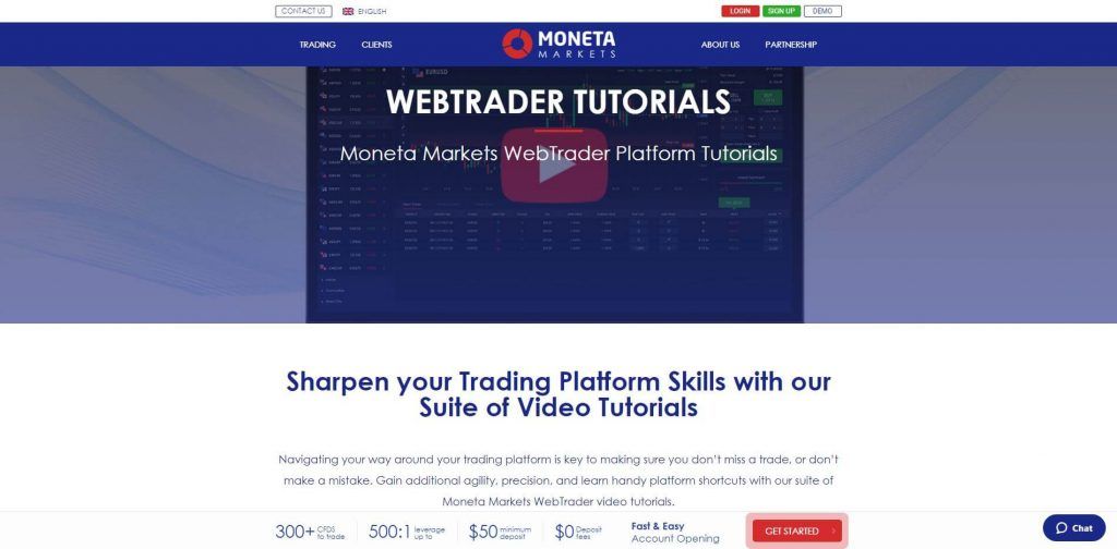 moneta markets video tutorials page